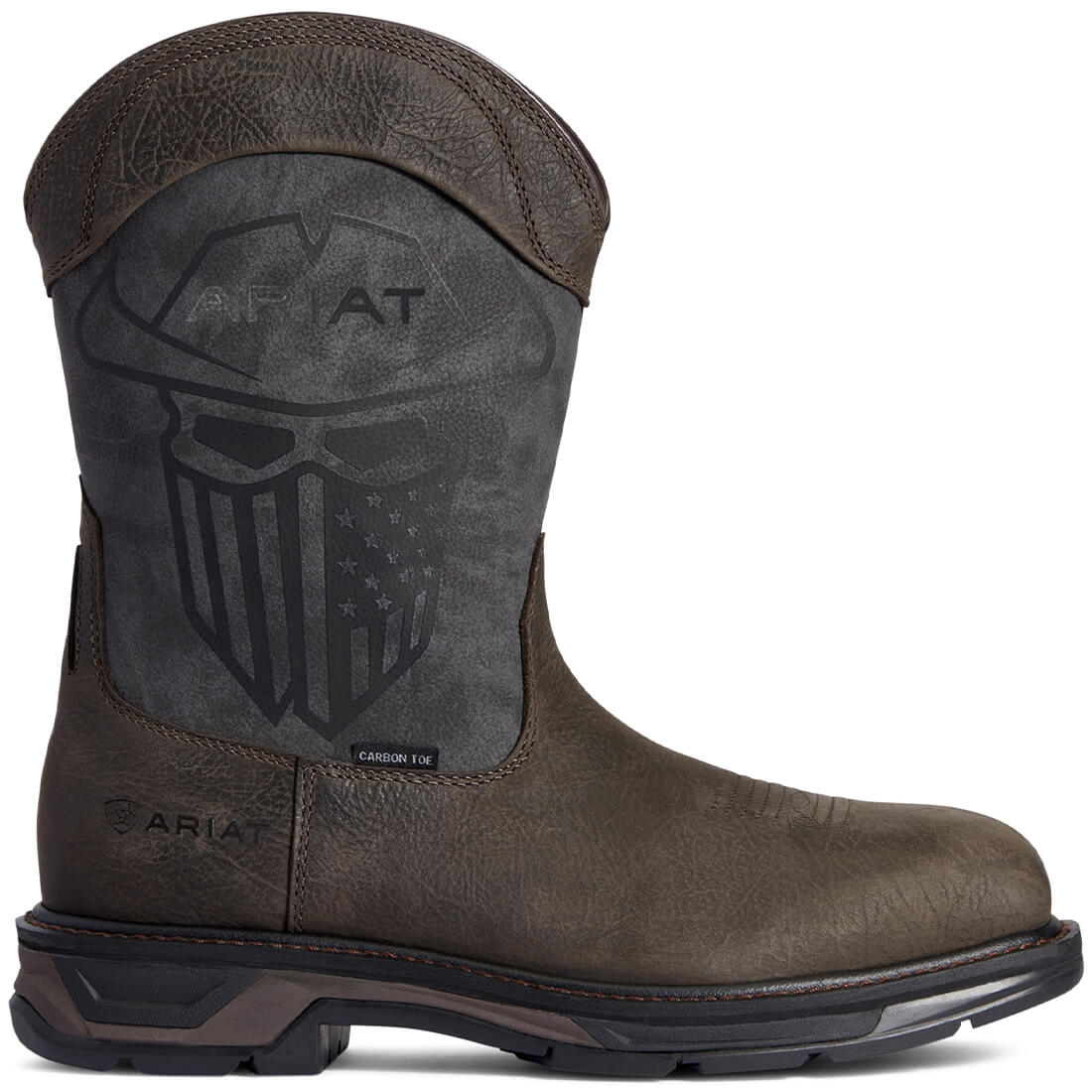 Ariat WorkHog XT Incognito Carbon Toe Work Boot Iron Coffee Profile