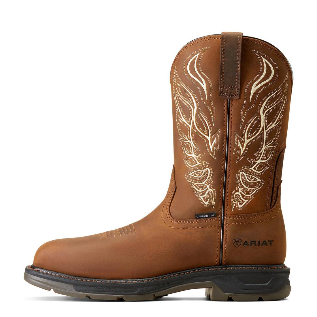 Ariat WorkHog XT Phoenix Carbon Toe Work Boot Distressed Brown Heel