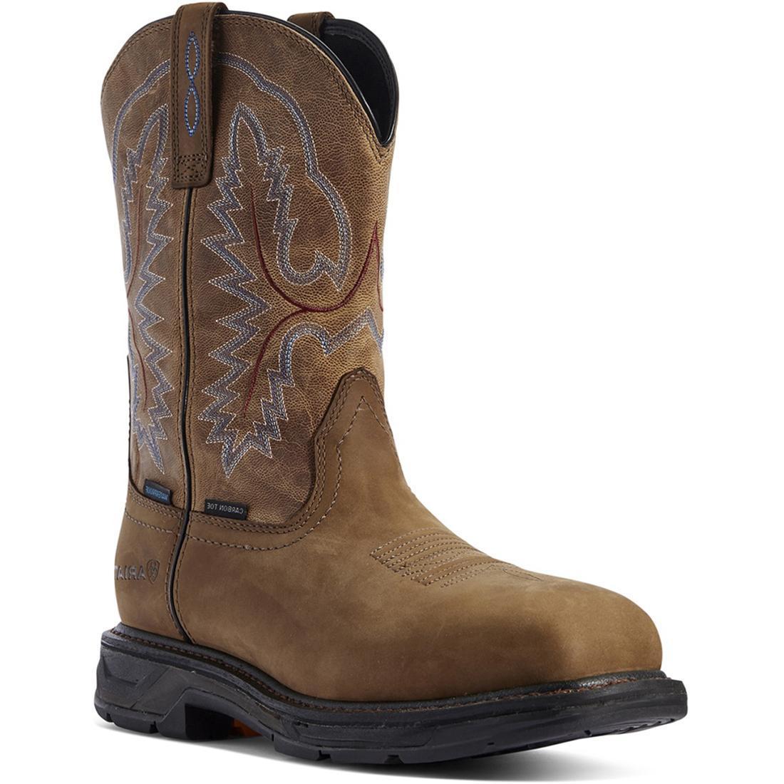 Ariat WorkHog XT Wide Square Toe Waterproof Carbon Toe Work Boot Distressed Brown Profile