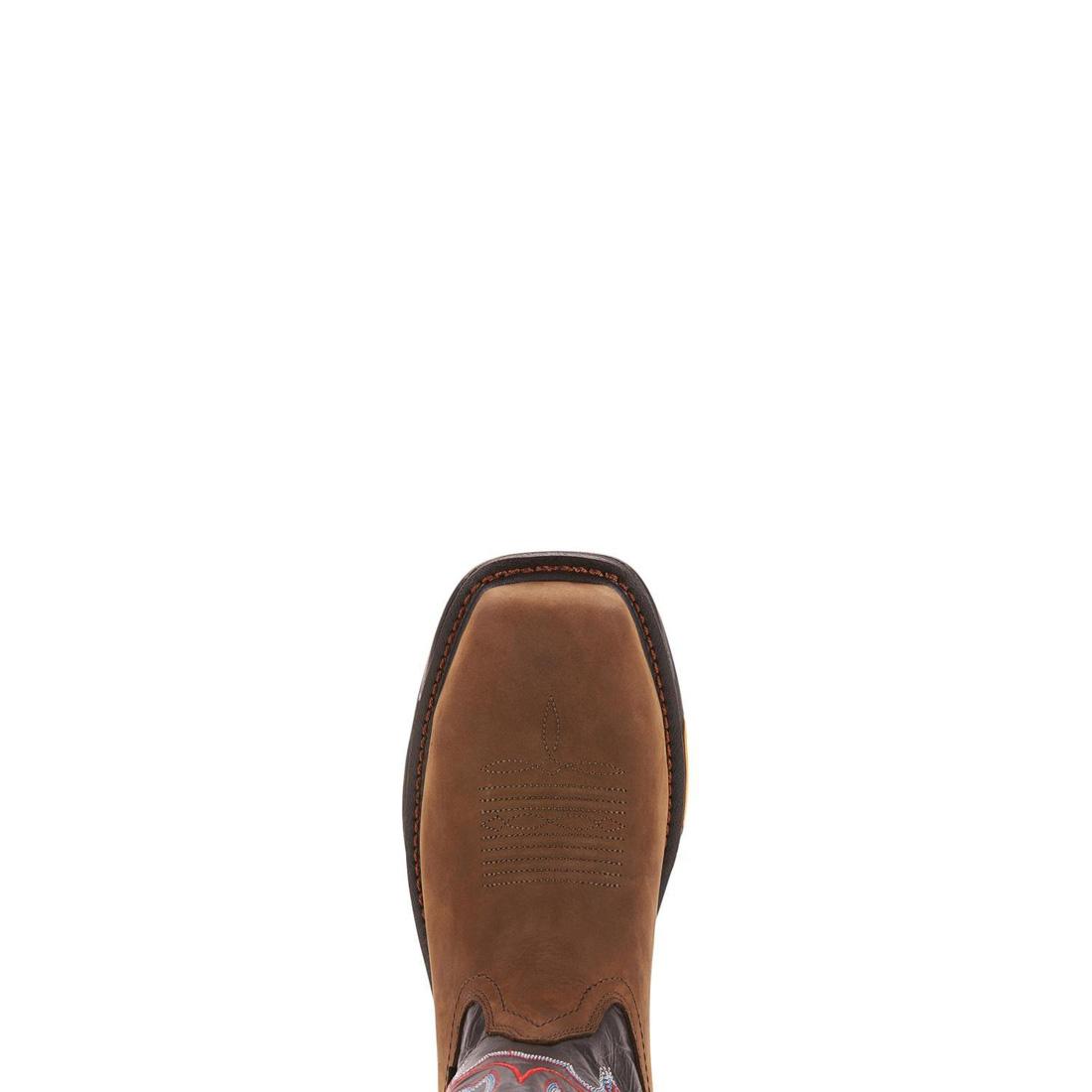 Ariat WorkHog XT Wide Square Toe Waterproof Carbon Toe Work Boot Oily Distressed Brown Sole