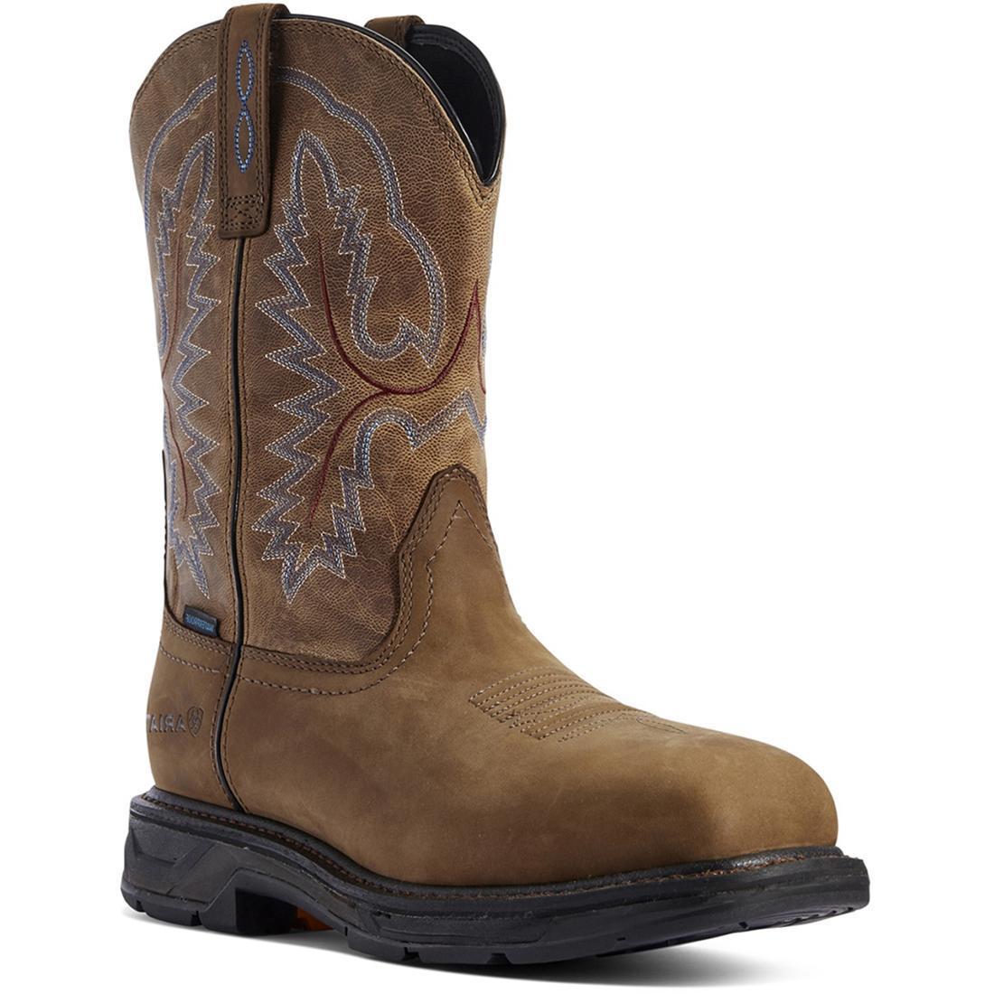 Ariat WorkHog XT Wide Square Toe Waterproof Work Boot Distressed Brown Profile