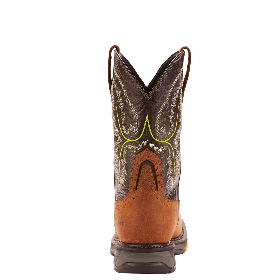Ariat WorkHog XT Wide Square Toe Waterproof Work Boot Tumbled Bark Upper