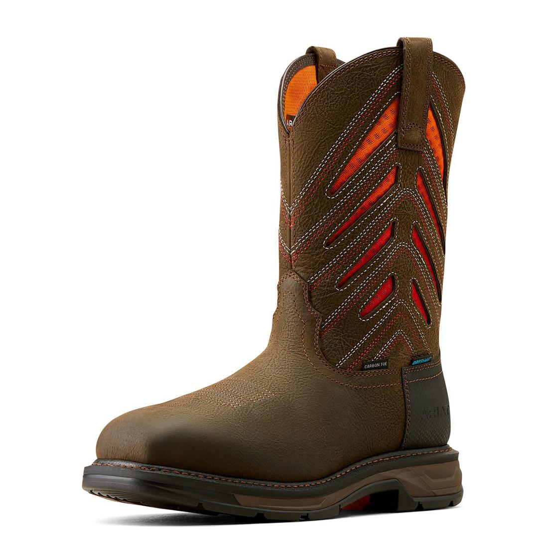 Ariat WorkHog XT VentTEK Waterproof Carbon-Toe Work Boot Iron Coffee Detail