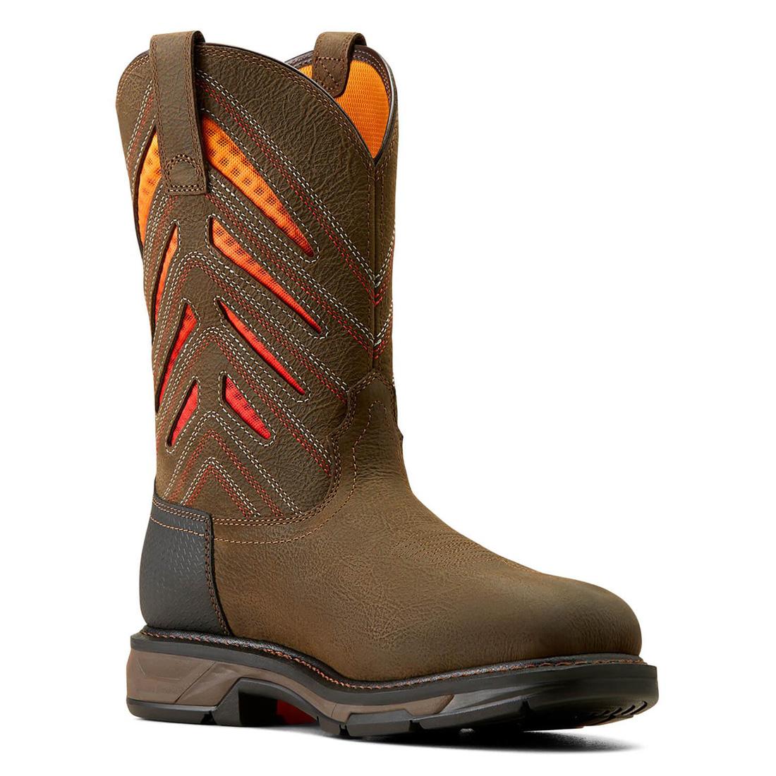 Ariat WorkHog XT VentTEK Waterproof Carbon-Toe Work Boot Iron Coffee Medial