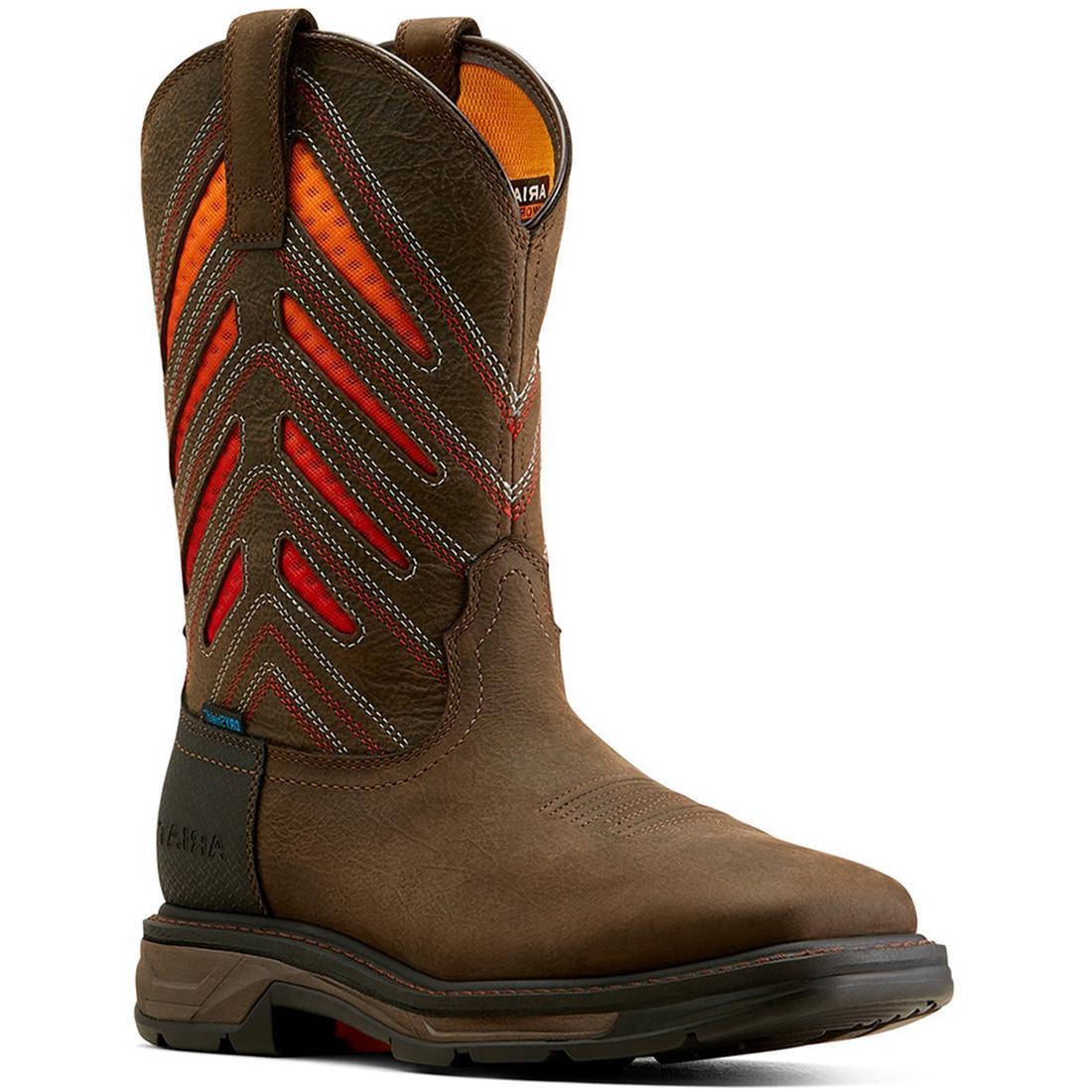 Ariat WorkHog XT VentTEK Waterproof Soft-Toe Work Boot Iron Coffee Profile