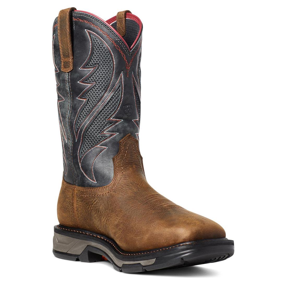 Ariat WorkHog XT VentTEK Waterproof Work Boot Rye Brown Heel