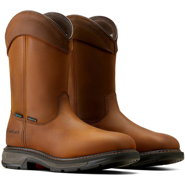 Ariat WorkHog XT Wellington Waterproof Carbon-Toe Work Boot Distressed Brown Profile