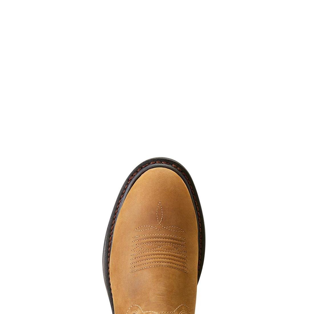 Ariat WorkHog XT Waterproof Work Boot Distressed Brown Sole