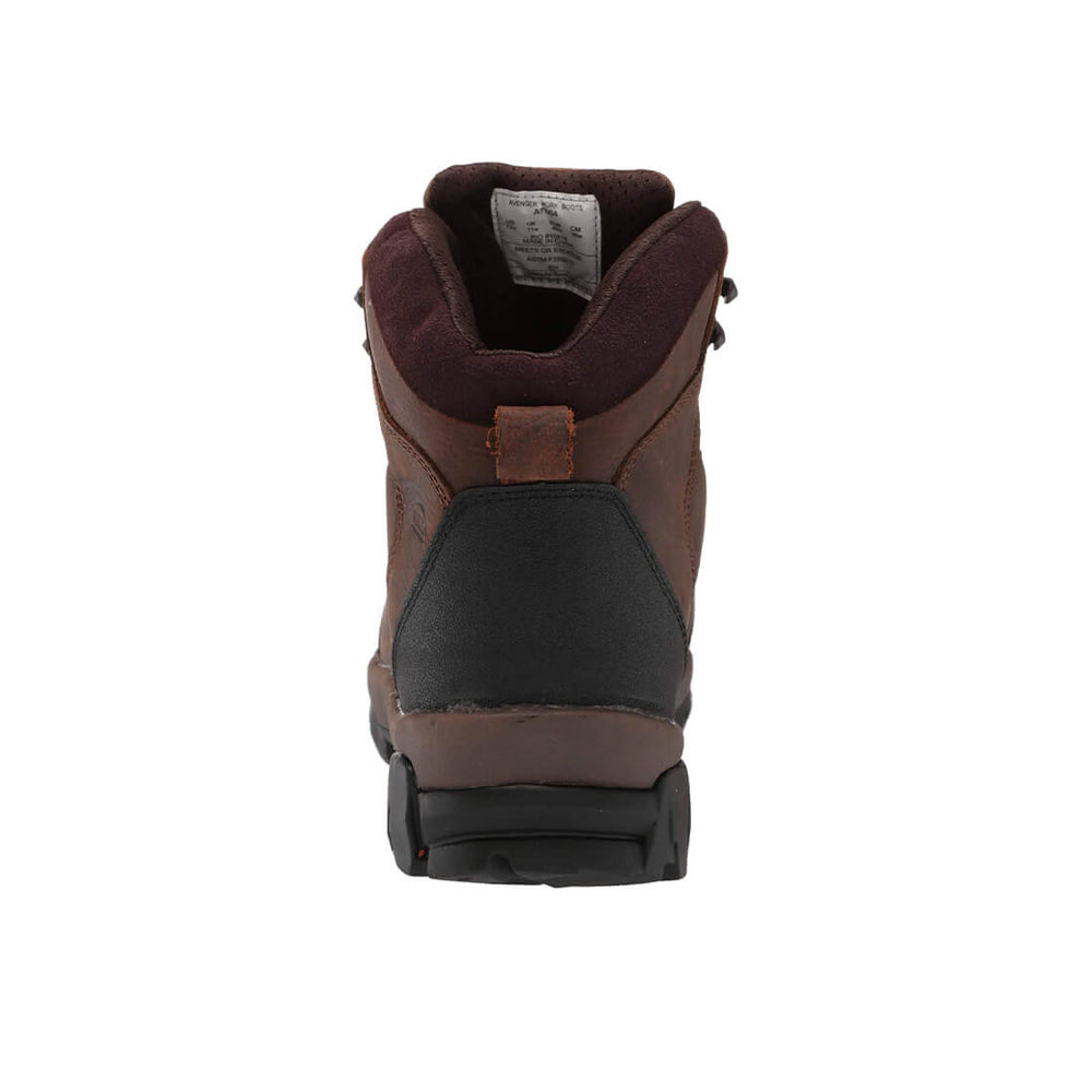 Avenger 6" Waterproof Insulated Composite Toe Work Boots – Brown A7264 Heel Image
