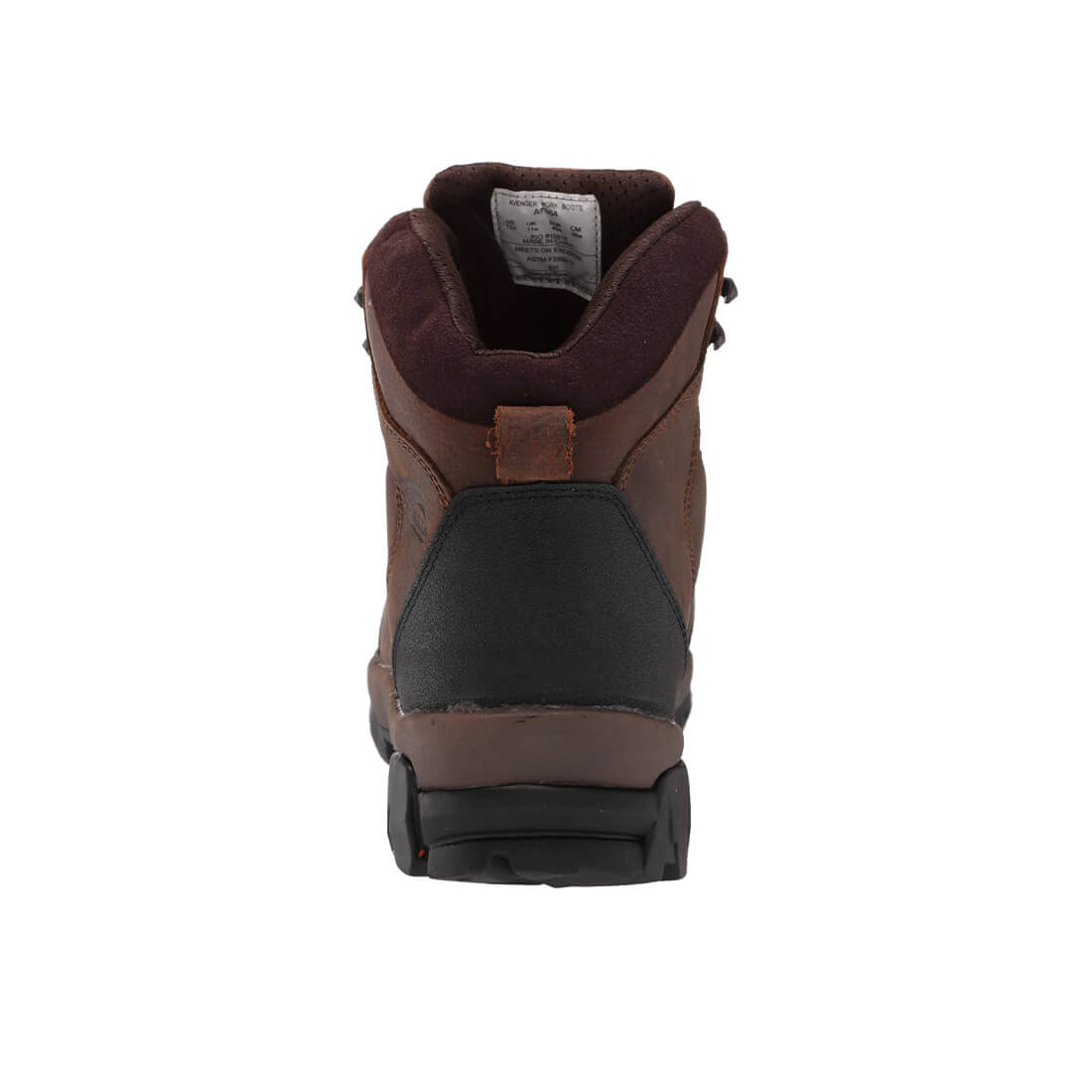 Avenger 6" Waterproof Insulated Composite Toe Work Boots – Brown A7264 Heel Image