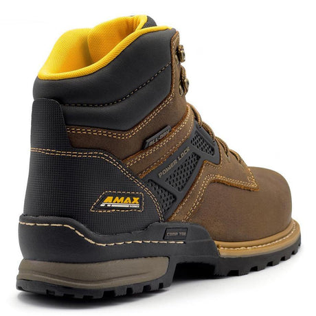 Avenger A-Max Dozer Waterproof Composite Toe Work Boots – Brown A8700 Heel Image