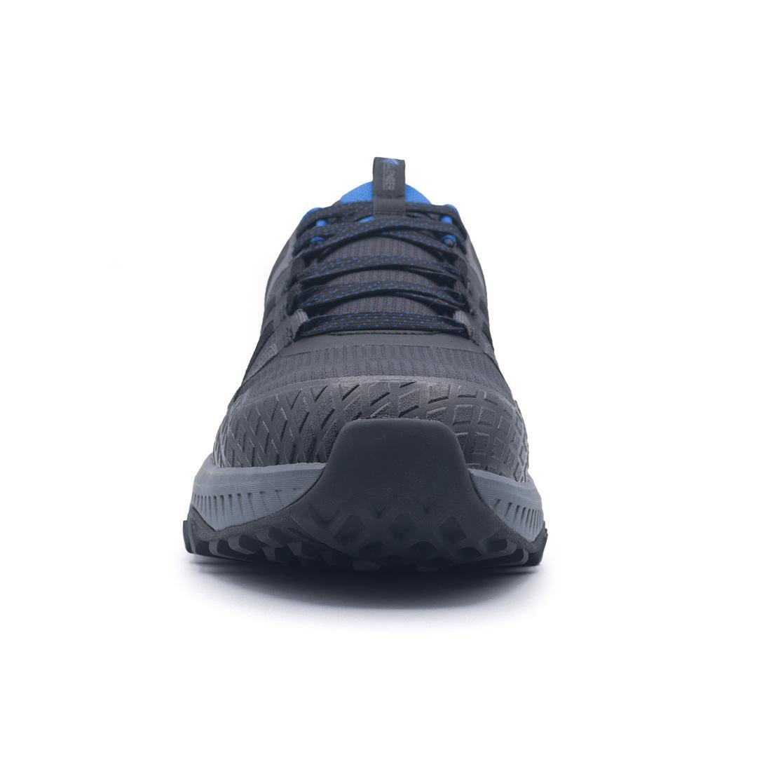 Avenger Aero Trail Composite Toe Work Shoes – Black/Blue A1220 Heel Image