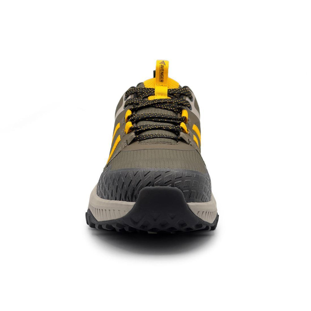 Avenger Aero Trail Composite Toe Work Shoes – Olive/Yellow A1222 Front Image
