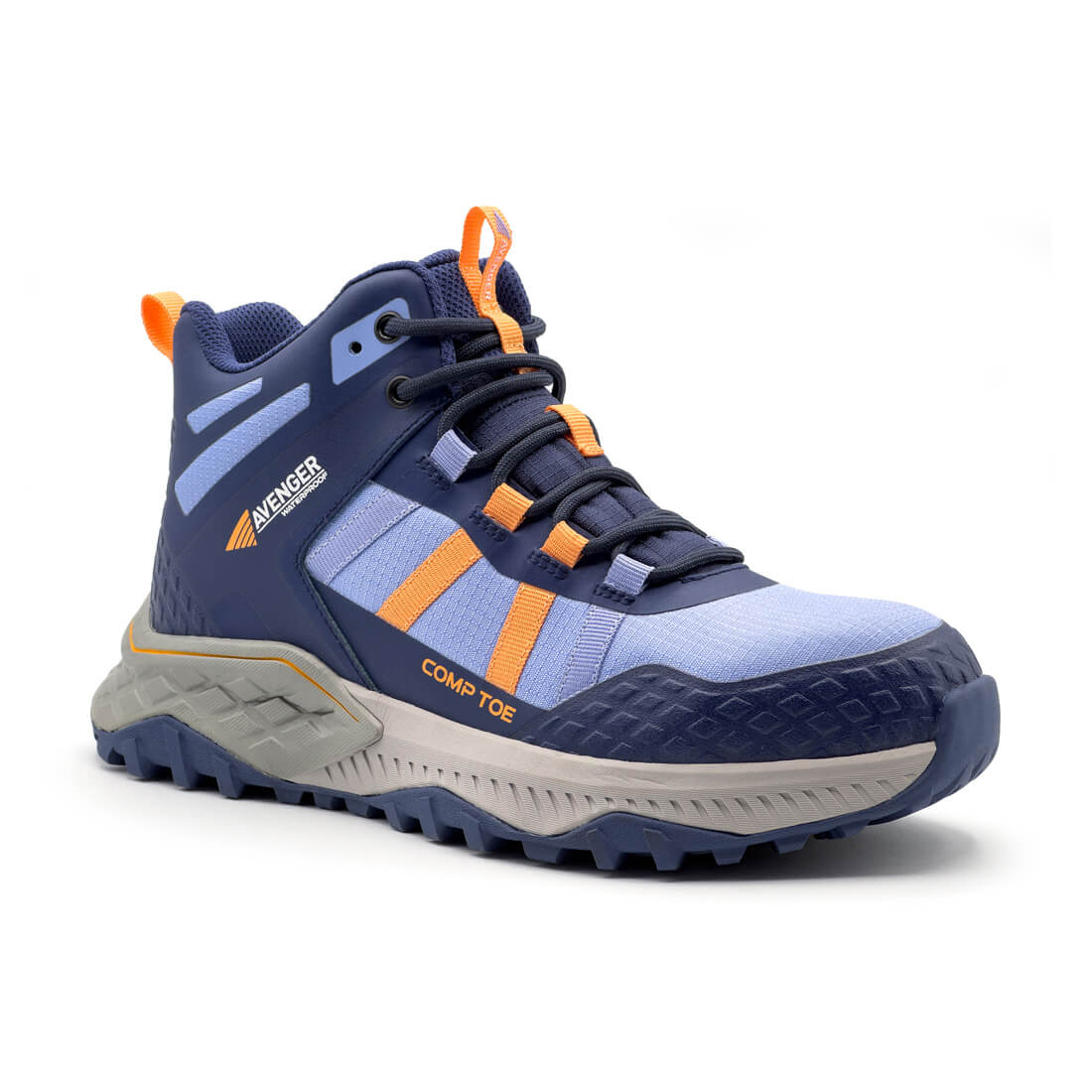 Avenger Aero Trail Mid Women's Waterproof Composite-Toe Work Boot Light Blue A8813 Medial Image