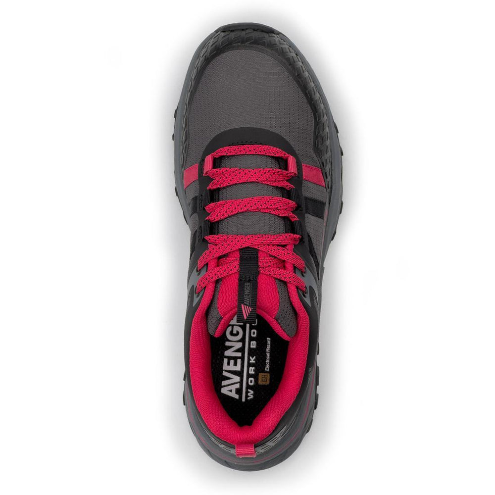 Avenger Aero Trail Women’s Composite Toe Work Shoes – Grey/Magenta A1250