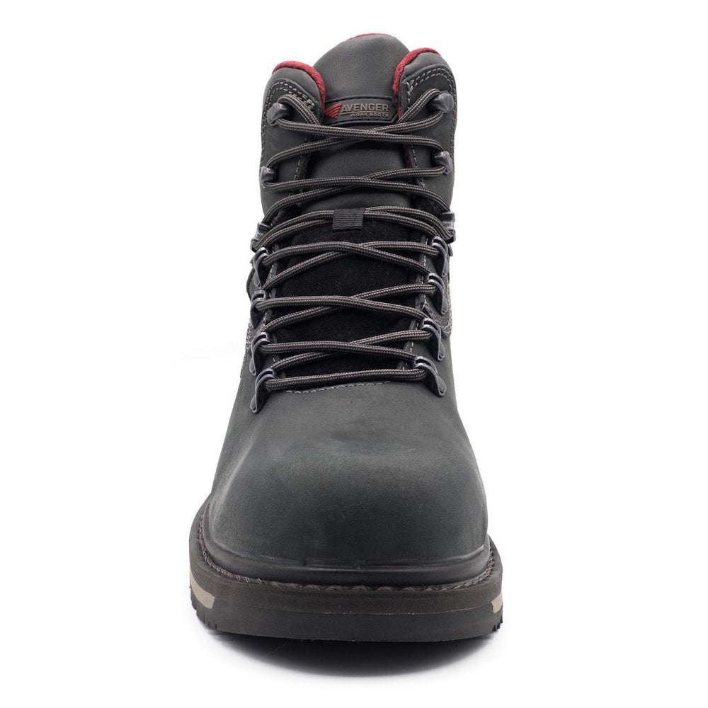 Avenger Blacksmith 6" Waterproof Met Guard Aluminum Toe Work Boots – Black A8816 Front Image