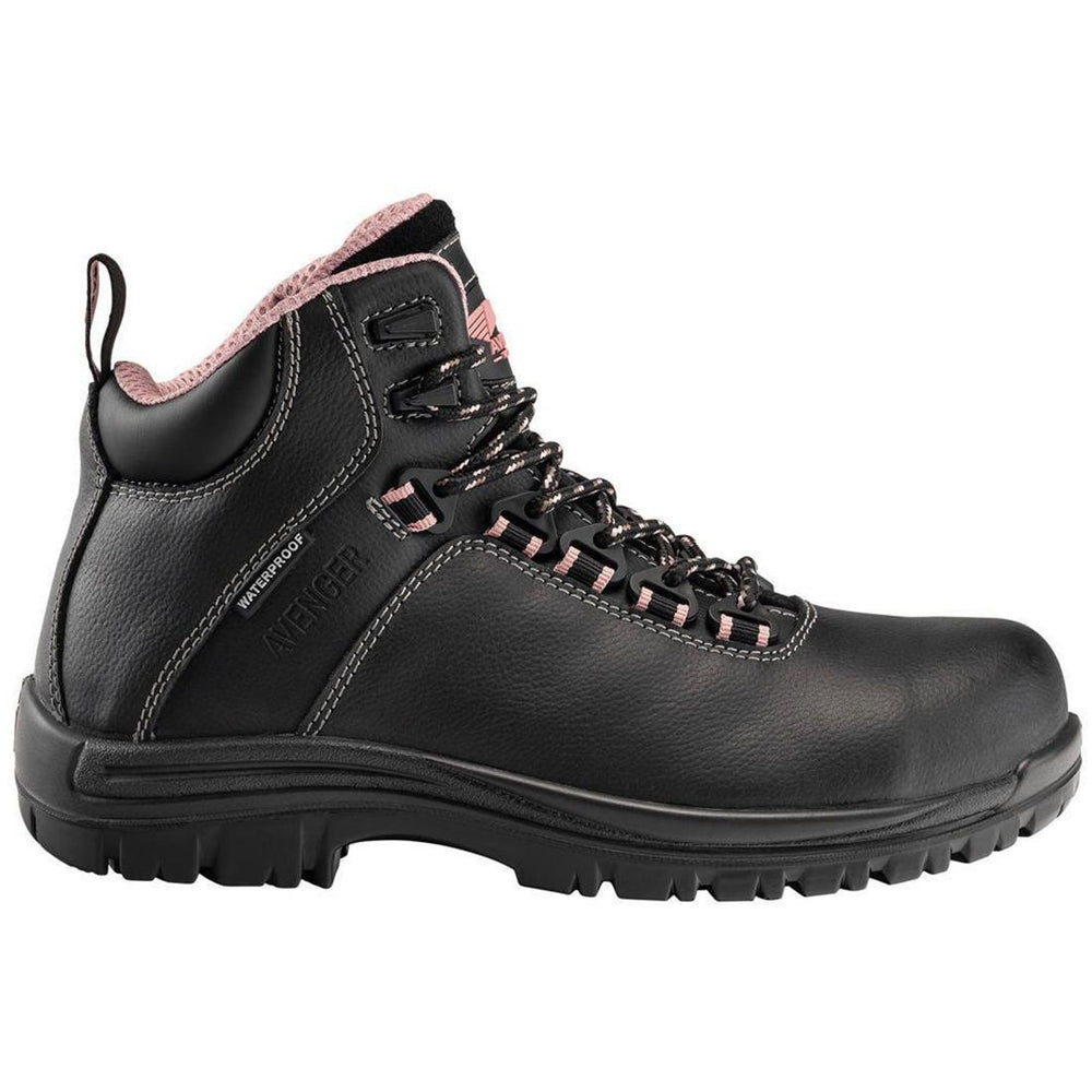 Avenger Breaker Women’s Puncture Resistant Comp-Toe Work Boots – Black Profile View