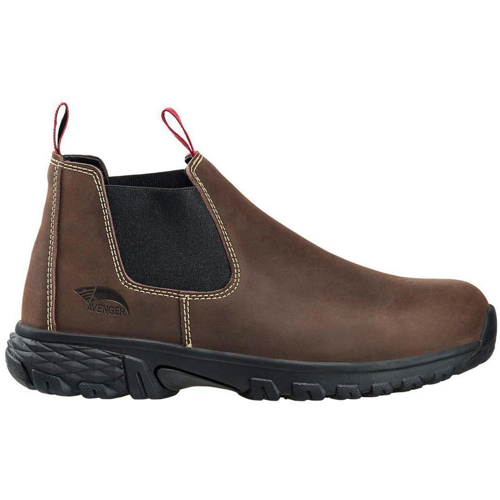 Avenger Flight Composite Toe SD10 Romeo Work Shoe – Brown Profile View