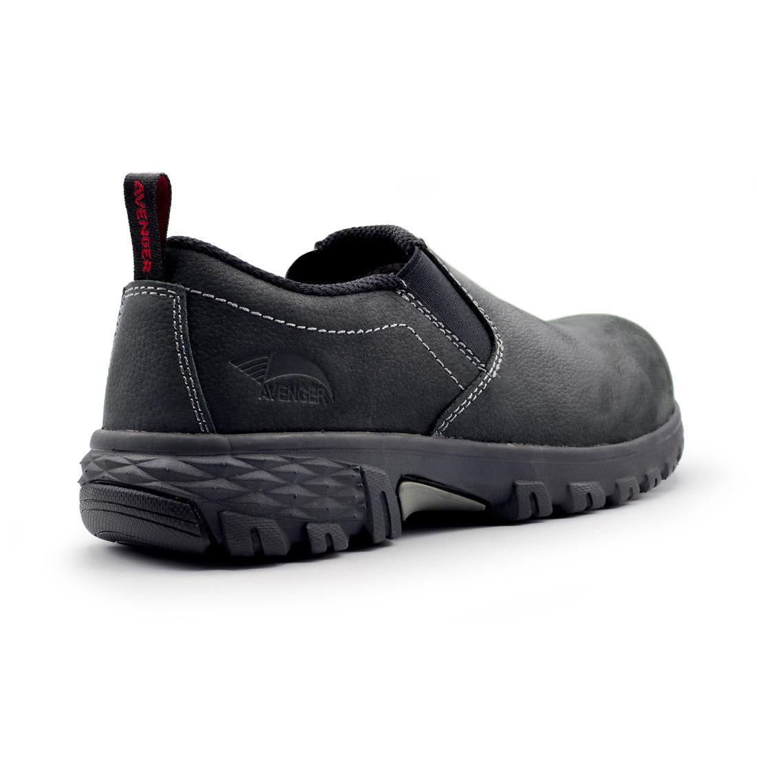 Avenger Flight Composite Toe SD10 Work Shoes – Black A7036 Heel Image