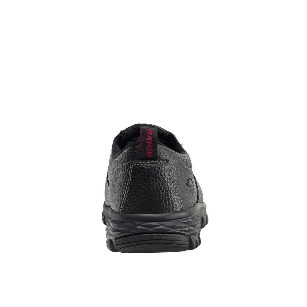 Avenger Flight SD10 Alloy Toe Slip-On Work Shoes – Black A7001 Heel Image
