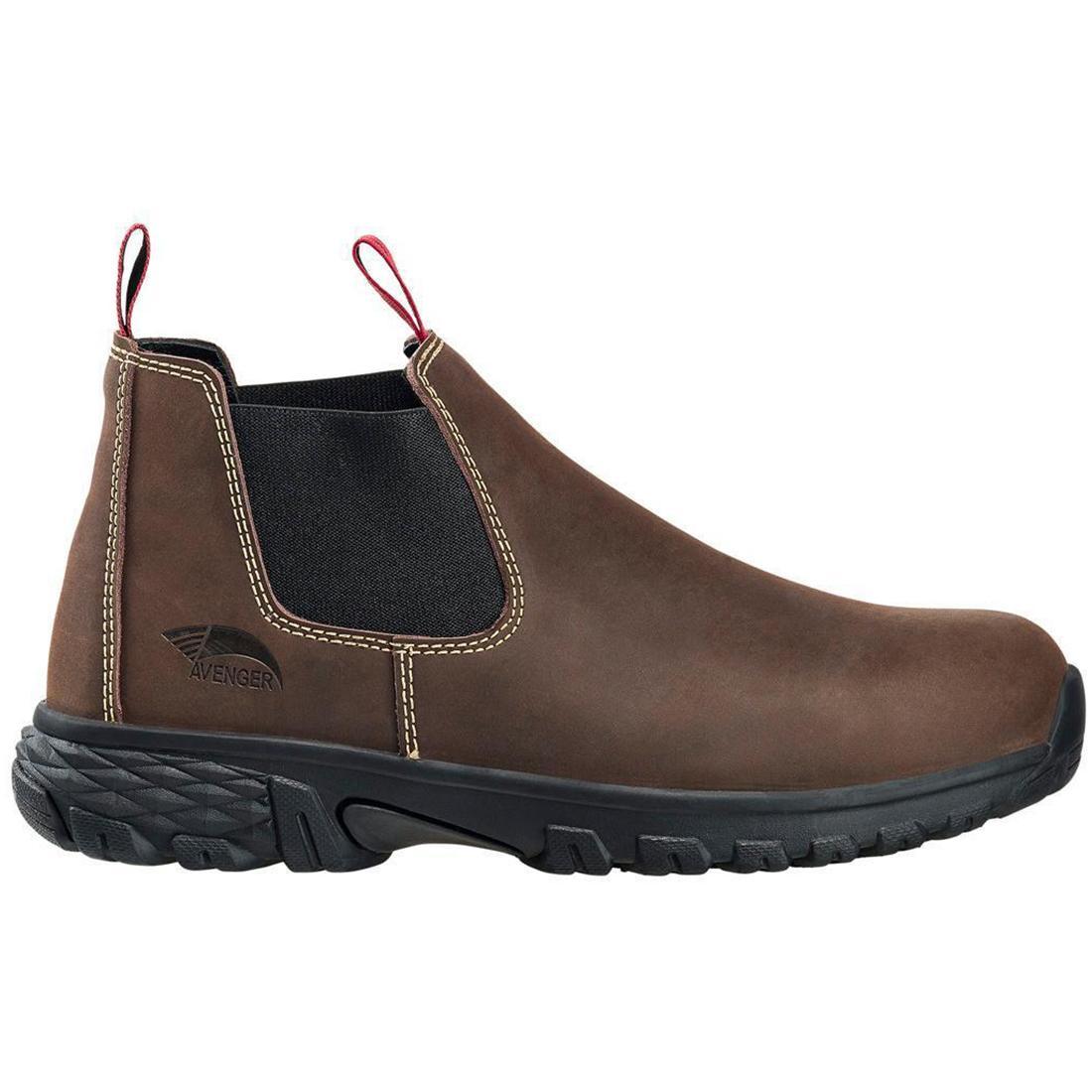 Avenger Flight Women’s Composite Toe SD10 Romeo Work Shoe – Brown Profile View