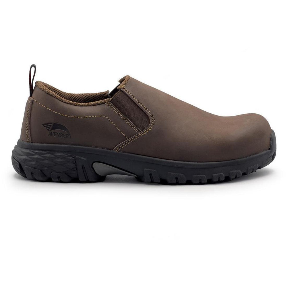 Avenger Flight Women’s Composite Toe SD10 Work Shoes – Brown Profile View