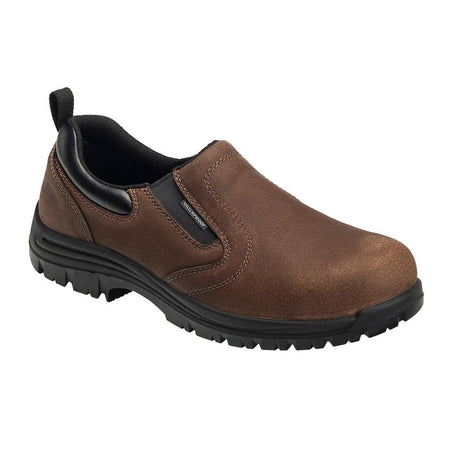 Avenger Foreman Waterproof Composite Toe Slip On Work Shoes – Brown A7108 Medial Image