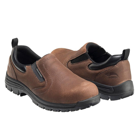 Avenger Foreman Waterproof Composite Toe Slip On Work Shoes – Brown A7108