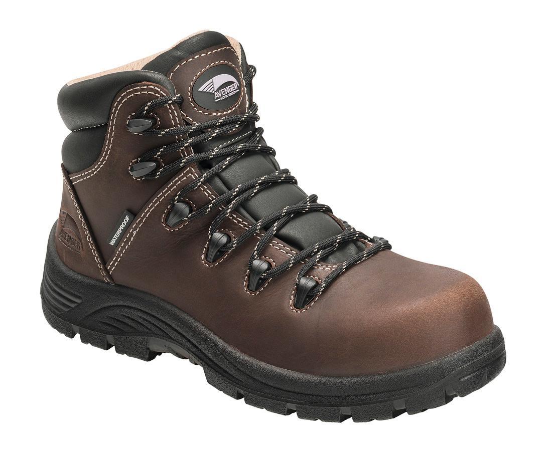 Avenger Framer Women’s Puncture Resistant Composite Toe Work Boots – Brown A7126 Medial Image
