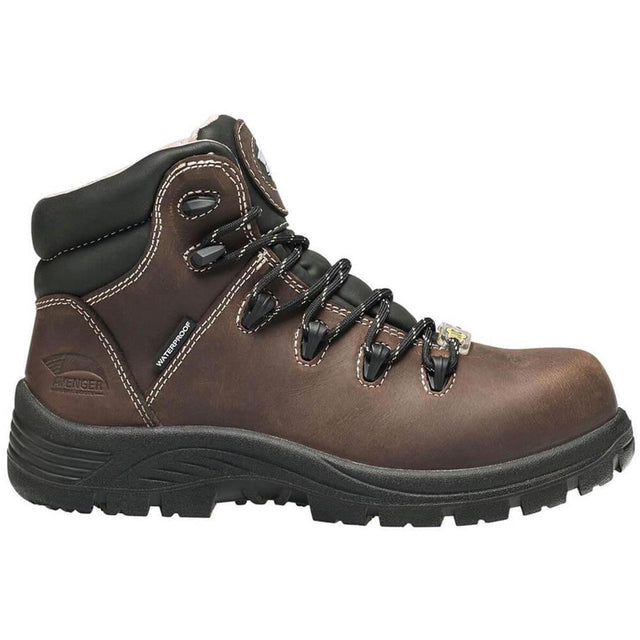 Avenger Framer Women’s Puncture Resistant Composite Toe Work Boots – Brown Profile View