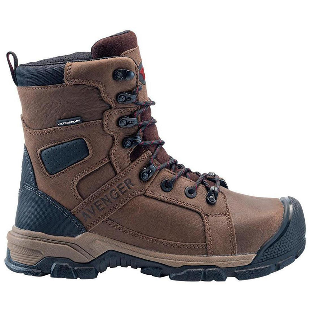 Avenger Ripsaw Puncture Resistant Alloy Toe 8" Boots - Brown Profile View