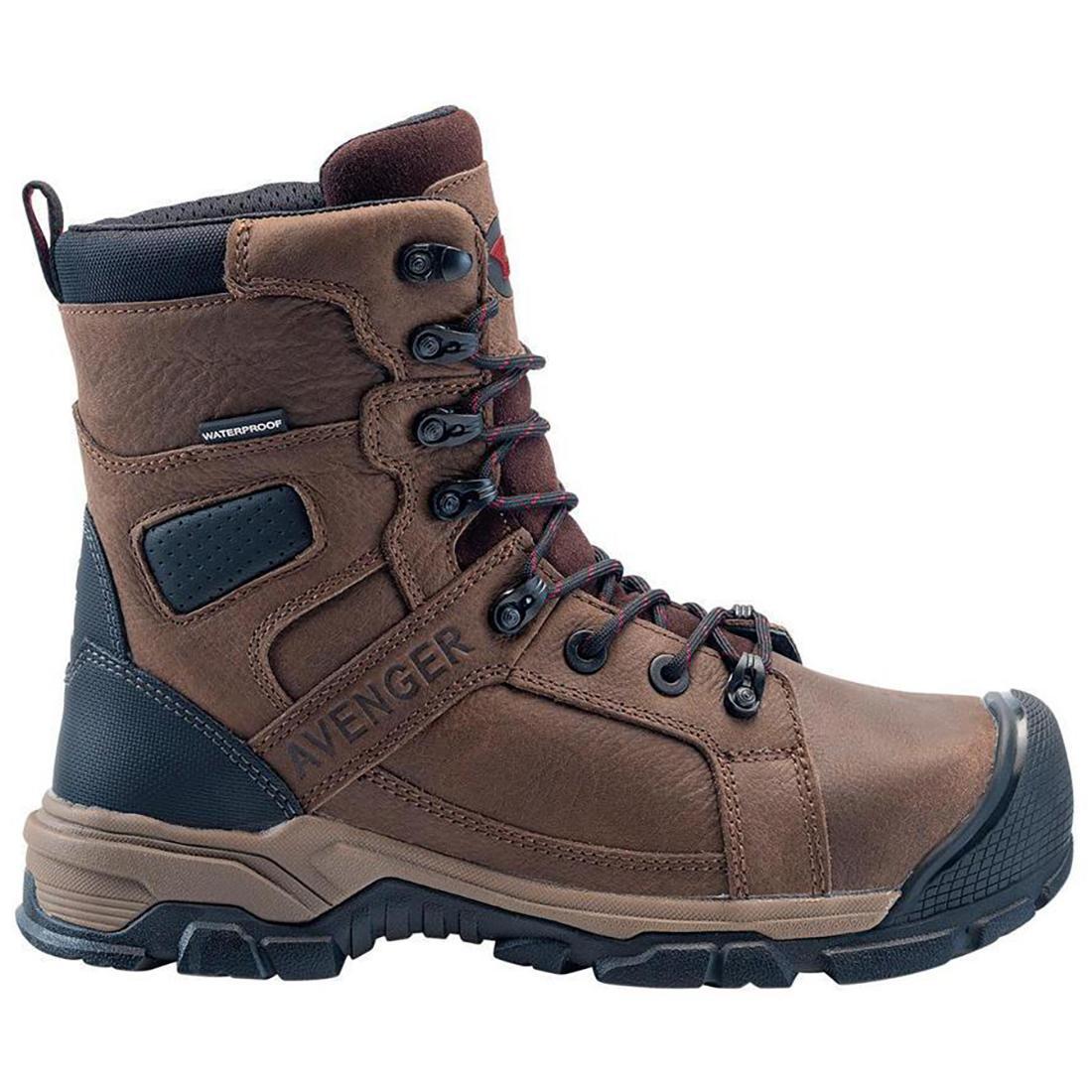 Avenger Ripsaw Puncture Resistant Alloy Toe 8" Boots - Brown Profile View