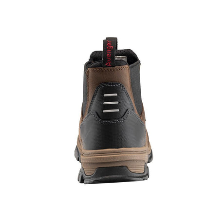 Avenger Ripsaw Puncture Resistant Alloy Toe Chelsea Work Boot – Brown A7340 Heel Image