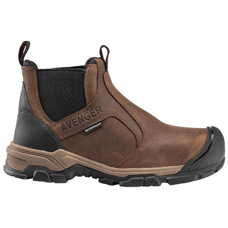 Avenger Ripsaw Puncture Resistant Alloy Toe Chelsea Work Boot – Brown Profile View