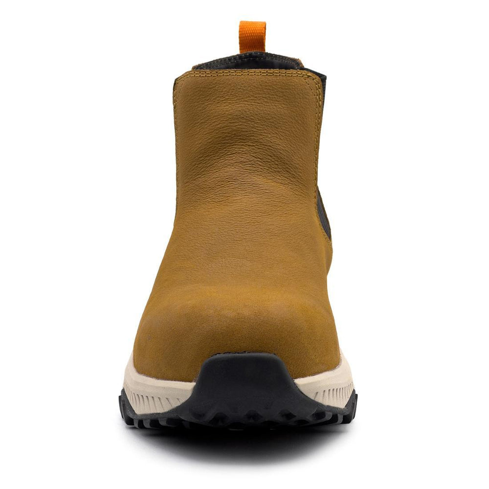 Avenger Summit Trail Women’s Composite Toe Chelsea Work Boot – Light Brown A8808 Front Image