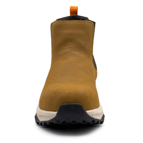 Avenger Summit Trail Women’s Composite Toe Chelsea Work Boot – Light Brown A8808 Front Image