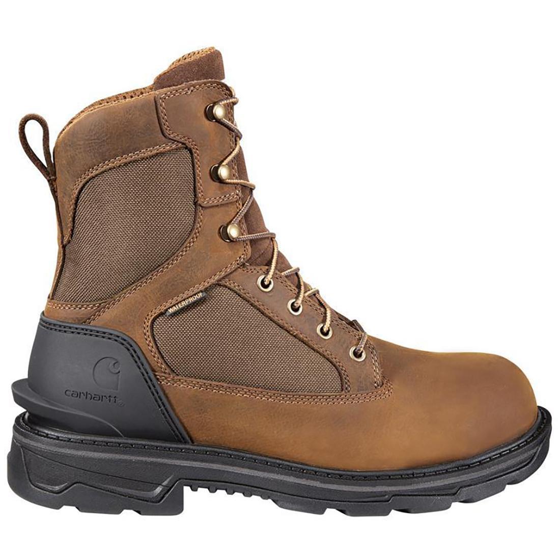 Carhartt 8" Ironwood Waterproof Soft Toe Work Boot Brown Profile View