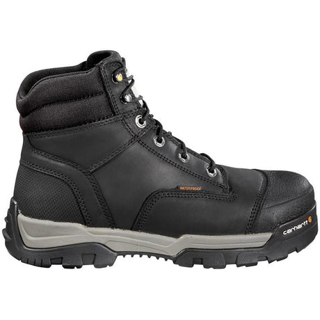Carhartt 6" Ground Force Waterproof Composite Toe Work Boot Black Profile View