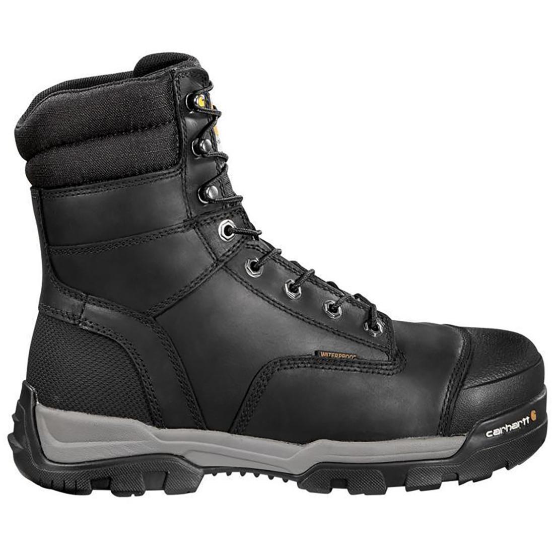 Carhartt 8" Ground Force Waterproof Insulated PR Composite Toe Work Boot Black Profile View