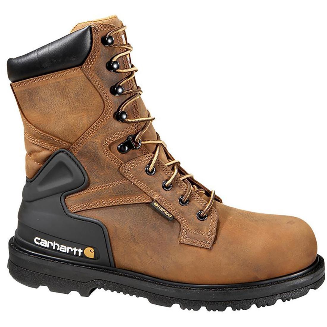 Carhartt 8" Heritage Waterproof Steel Toe Work Boot Brown Profile View