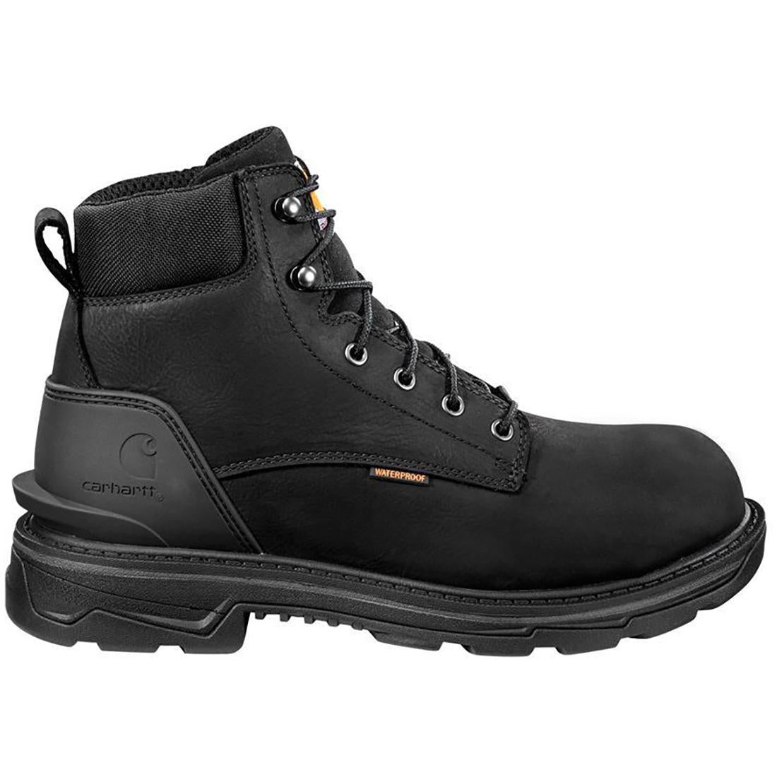Carhartt 6" Ironwood Waterproof Alloy Toe Work Boot Black Profile View