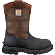 Carhartt 11" Ironwood Alloy-Toe Waterproof Insulated Wellington Pull-On Work Boot Dark Brown/Black Profile View