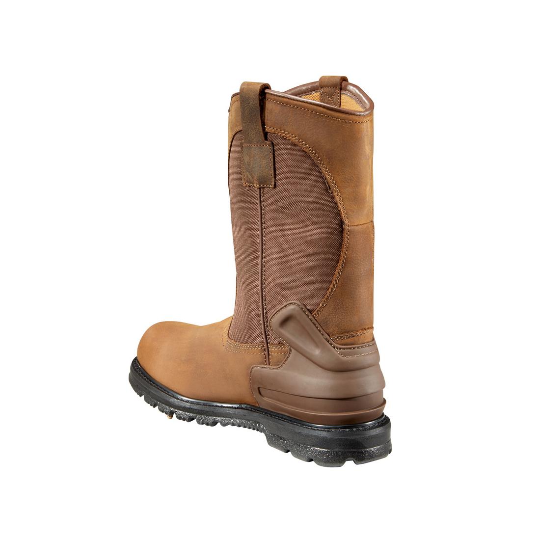 Carhartt 11" Heritage Steel-Toe Waterproof Wellington Pull On Work Boot Brown CMP1200 medial view