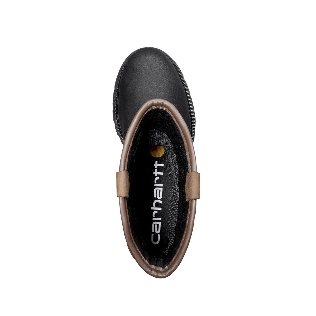 Carhartt 11" Heritage Steel-Toe Waterproof Insulated Pull-On Wellington Work Boot Dark Brown/Black CMP1259 upper view