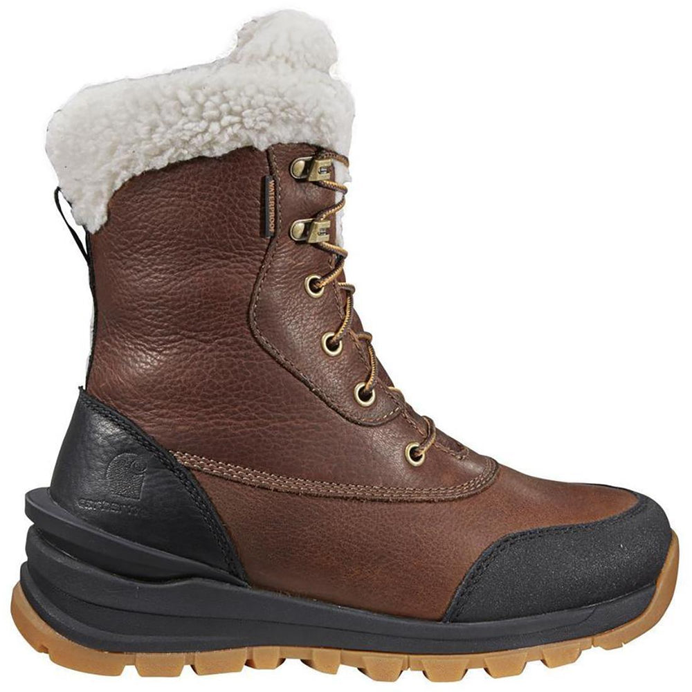 Carhartt 8" Women's Pellston Waterproof Insulated Winter Soft Toe Boot Red Brown Profile View