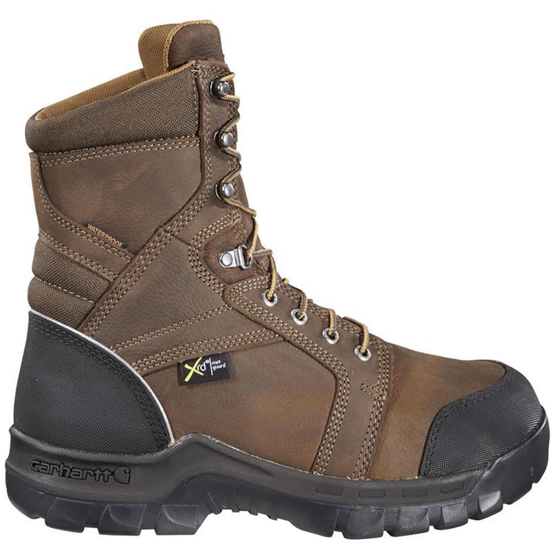 Carhartt 8" Rugged Flex Waterproof MG Composite Toe Work Boot Brown Profile View
