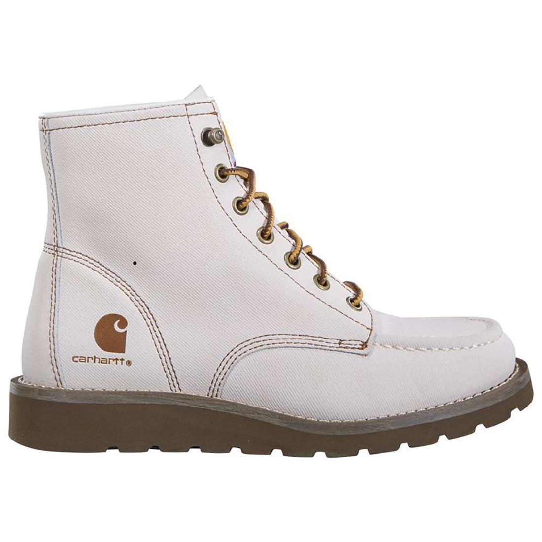 Carhartt 6" Women’s Wedge Unlined Soft-Toe Boot Off White Profile View