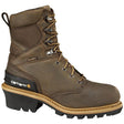 Carhartt 8" Waterproof Insulated Climbing Logger Composite Toe Work Boot Brown Profile View