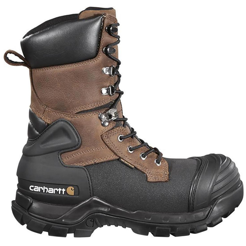 Carhartt 10" Yukon Pac Composite-Toe Waterproof Insulated Work Boot Brown/Black Profile View