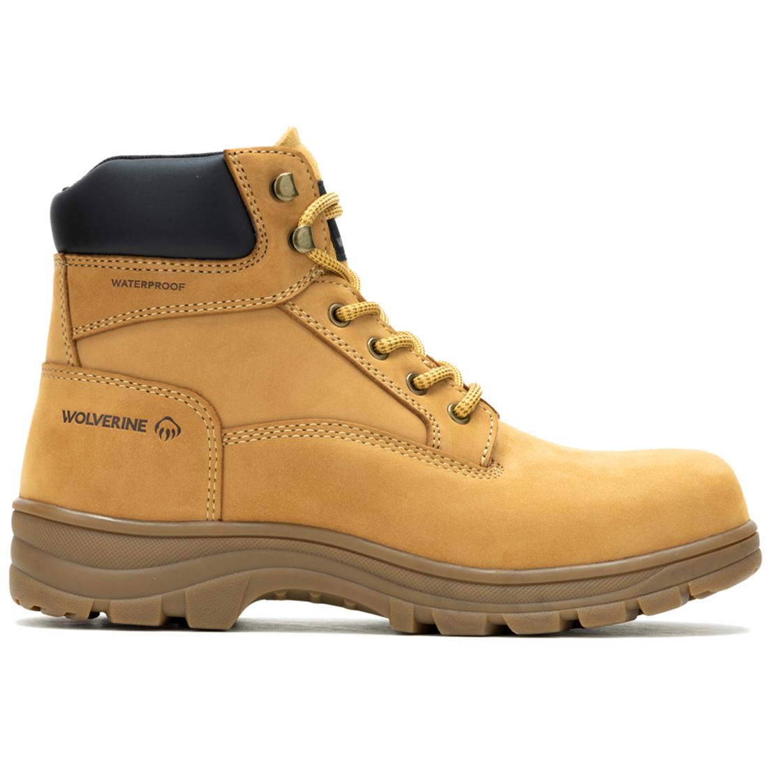 Wolverine Carlsbad Waterproof Soft-Toe Work Boot Wheat Profile View